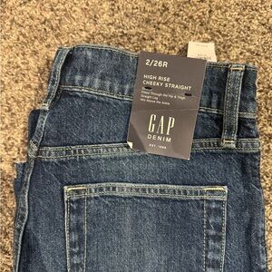 GAP Denim High Rise Straight Jeans - Classic Blue